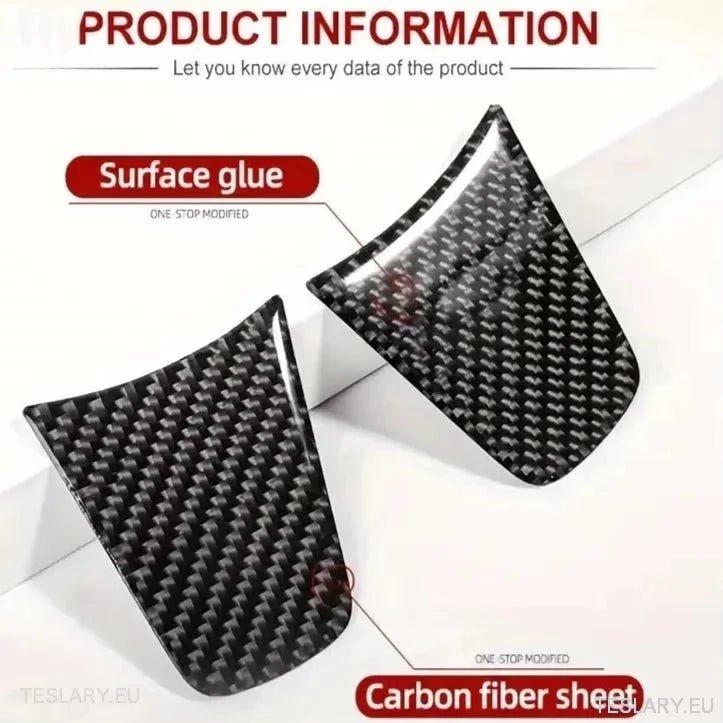 Tesla 3/Y Steering Carbon Fiber Style Trim Cover - TESLARY Tesla Shop Accessories Europe Nederlands Ireland Deutschland Espana Alicante France Italia