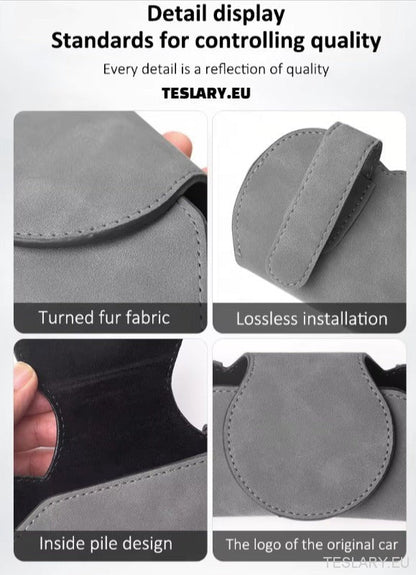 Tesla Glasses Case Sun Visor Glasses Holder With Tesla Logo Colour Black - TESLARY Tesla Shop Accessories Europe Nederlands Dublin Cork Ireland Deutschland Espana Alicante France Italia