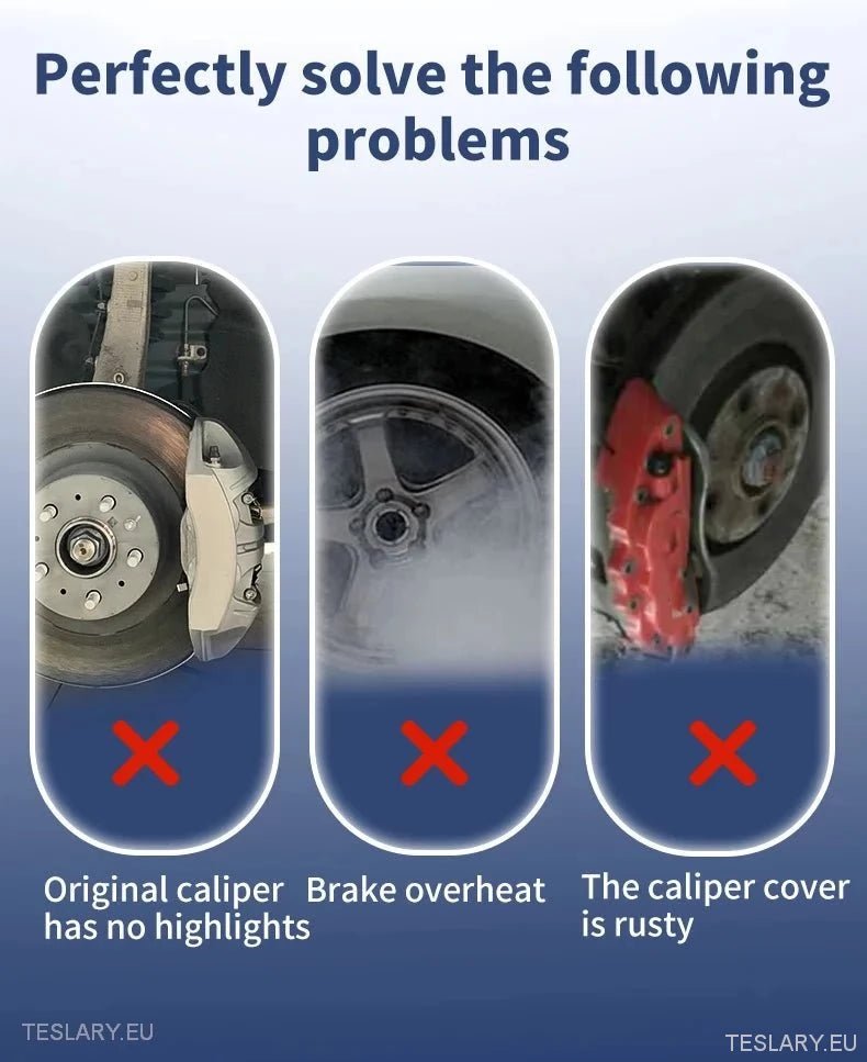 Tesla 3/3+/Y Brake Caliper Cover 18"/19" / 20" Red -TESLARY.IE Tesla Shop Europe