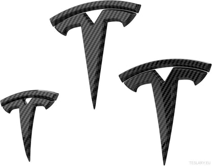 Tesla Model 3 Front , Rear & Steering Wheel Logos Kit -TESLARY.IE Tesla Shop Europe
