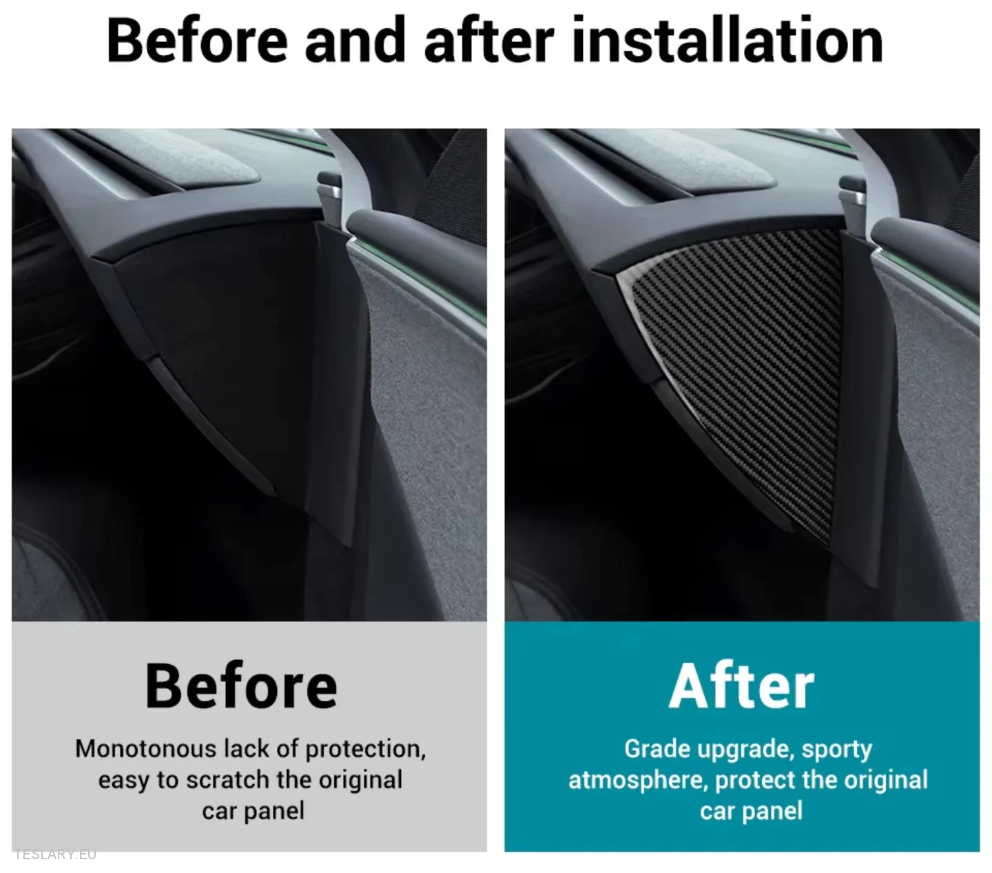 Tesla Model 3 Highland Real Real Carbon Fiber Side Trib (2 парчета)