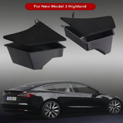 Tesla Model 3 Highland Rear Trunk Organiser Side Pockets with Lids ( 2 ) - TESLARY Tesla Shop Accessories Europe Nederlands Dublin Cork Ireland Deutschland Espana Alicante France Italia