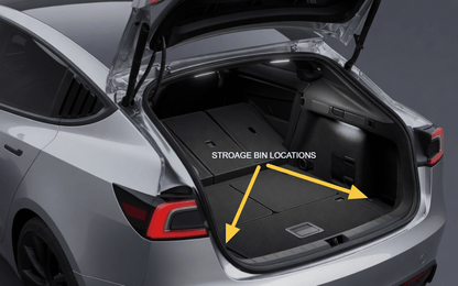 Tesla Model 3 Highland Rear Trunk Organiser Side Pockets with Lids ( 2 ) - TESLARY Tesla Shop Accessories Europe Nederlands Dublin Cork Ireland Deutschland Espana Alicante France Italia