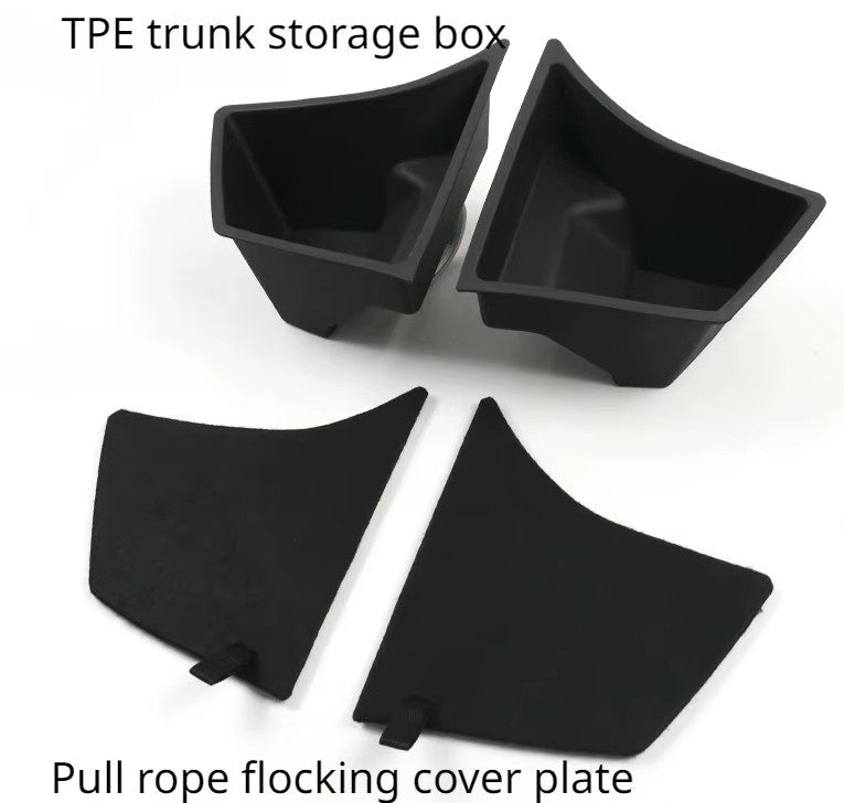 Tesla Model 3 Highland Rear Trunk Organiser Side Pockets with Lids ( 2 ) - TESLARY Tesla Shop Accessories Europe Nederlands Dublin Cork Ireland Deutschland Espana Alicante France Italia
