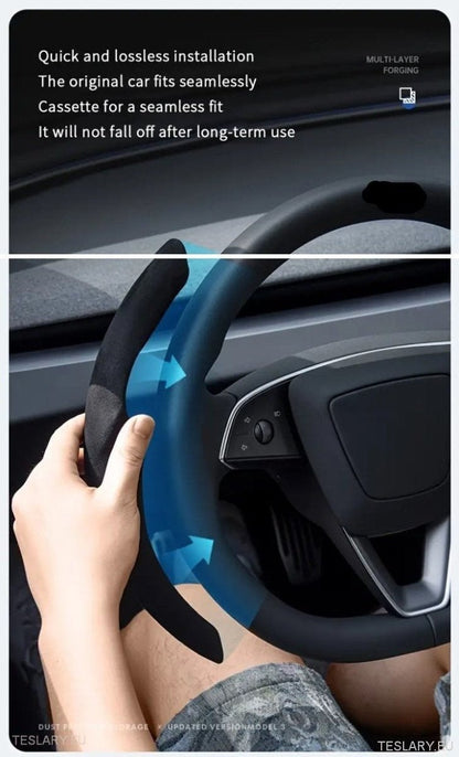 Tesla Model 3 Highland Steering Wheel Cover - Tesla Shop Europe - TESLARY.IE Ireland - France boutique- Deutschland Geschäft- España comercio - Nederland winkel- TESLARY.IE