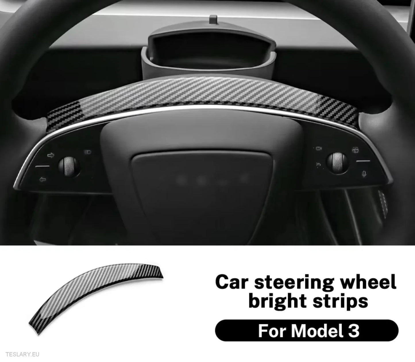 Tesla Model 3 Highland/Model Y Juniper kierownica sterująca włókno z włókna węglowego Zestaw w stylu czarnego