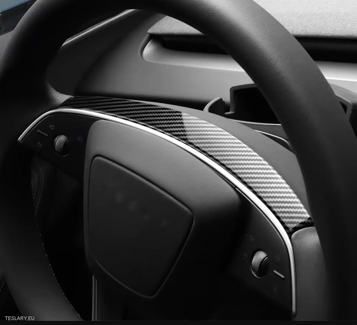 Tesla Model 3 Highland/Model Y Juniper kierownica sterująca włókno z włókna węglowego Zestaw w stylu czarnego