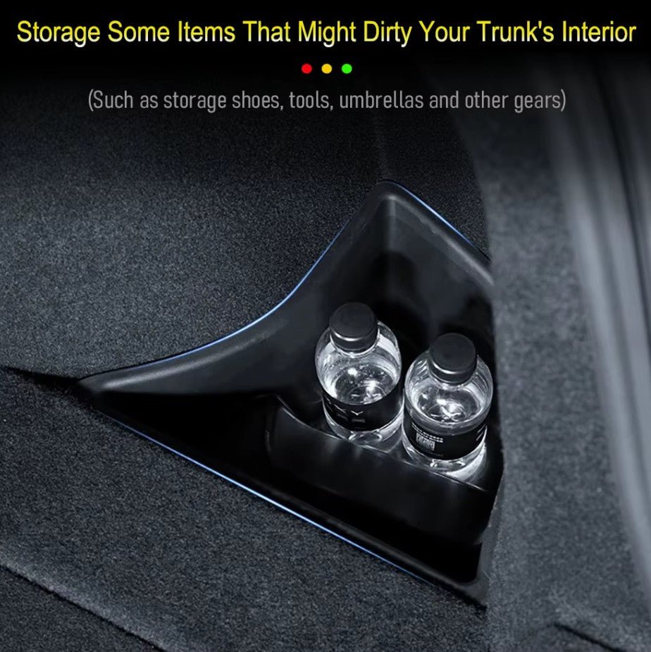 Tesla Model 3+ Highland Trunk Storage Bins with High Strenght Plastic Lid Covers ( New Design ) - TESLARY Tesla Shop Accessories Europe Nederlands Dublin Cork Ireland Deutschland Espana Alicante France Italia