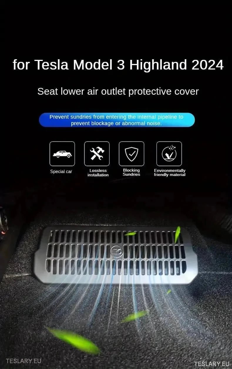 Tesla Model 3 +Highland Under Seat Air Outlet Cover ( 2 Pieces ) - TESLARY Tesla Shop Accessories Europe Nederlands Dublin Cork Ireland Deutschland Espana Alicante France Italia