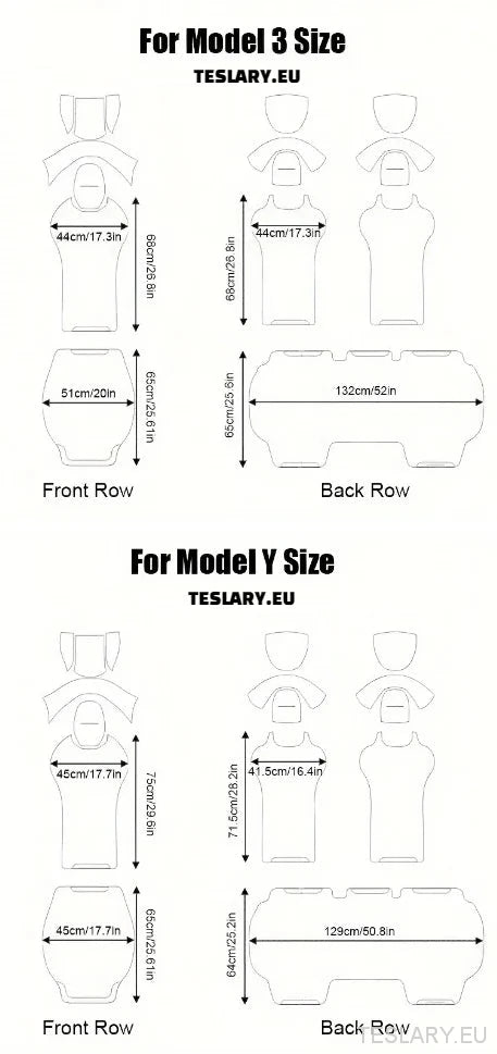 Tesla Model 3 / Y Nappa PU Leather Fitted Seat Protective Covers - TESLARY Tesla Shop Accessories Europe Nederlands Dublin Cork Ireland Deutschland Espana Alicante France Italia