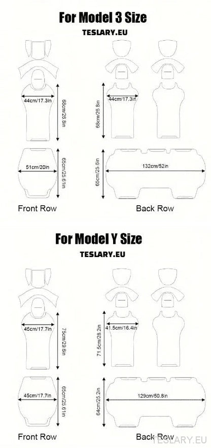 Tesla Model 3 / Y Nappa PU Leather Fitted Seat Protective Covers - TESLARY Tesla Shop Accessories Europe Nederlands Dublin Cork Ireland Deutschland Espana Alicante France Italia
