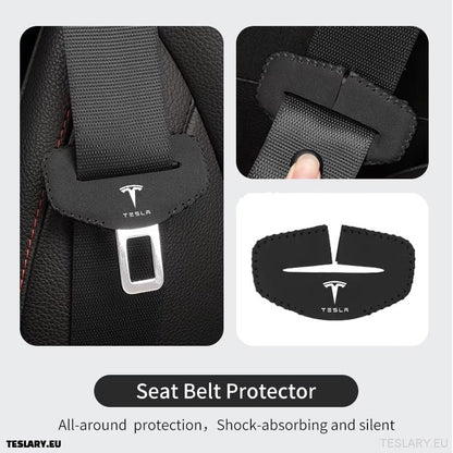 Tesla Model 3 Y S X Car Seat Belt Buckle Anti - scratch Protector with Tesla Logo - TESLARY Tesla Shop Accessories Europe Nederlands Dublin Cork Ireland Deutschland Espana Alicante France Italia