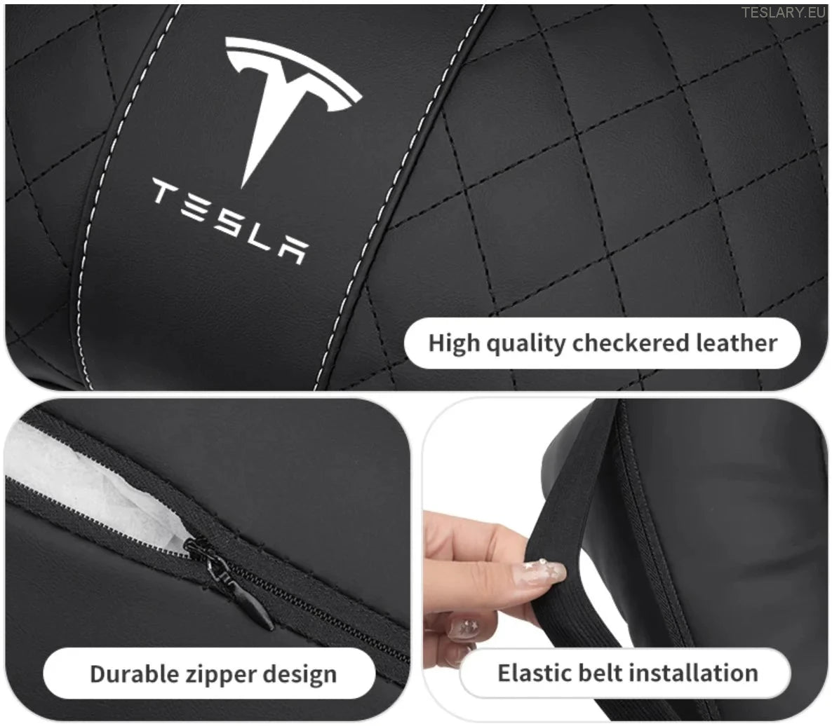 Tesla Model 3 y s X Neck Jastuk i leđa podrška s logotipom (crni)