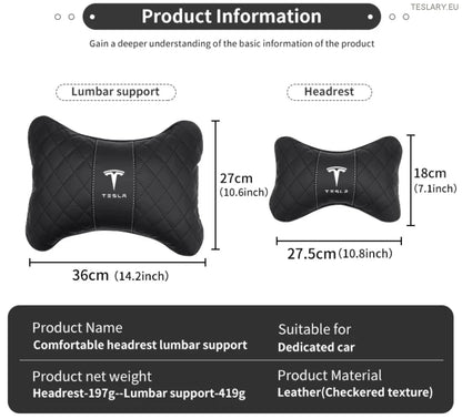 Tesla Model 3 y s X Neck Jastuk i leđa podrška s logotipom (crni)