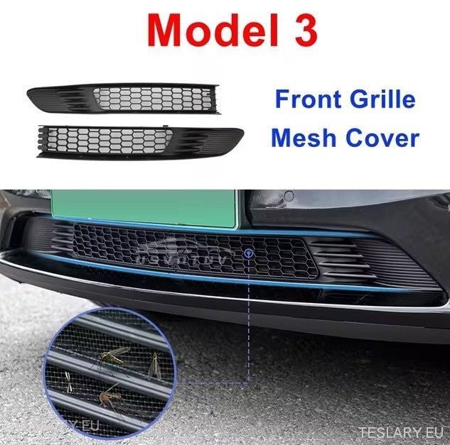 Tesla 3/Y Front Grill Mesh Inlet Vent - Black - Tesla Shop Europe - TESLARY.IE Ireland - France boutique- Deutschland Geschäft- España comercio - Nederland winkel- TESLARY.IE