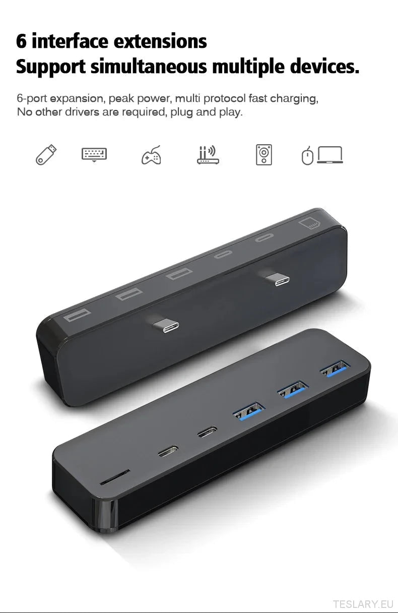 Tesla Model 3/Y USB Hub & Charger Dock - TESLARY Tesla Shop Accessories Europe Nederlands Dublin Cork Ireland Deutschland Espana Alicante France Italia