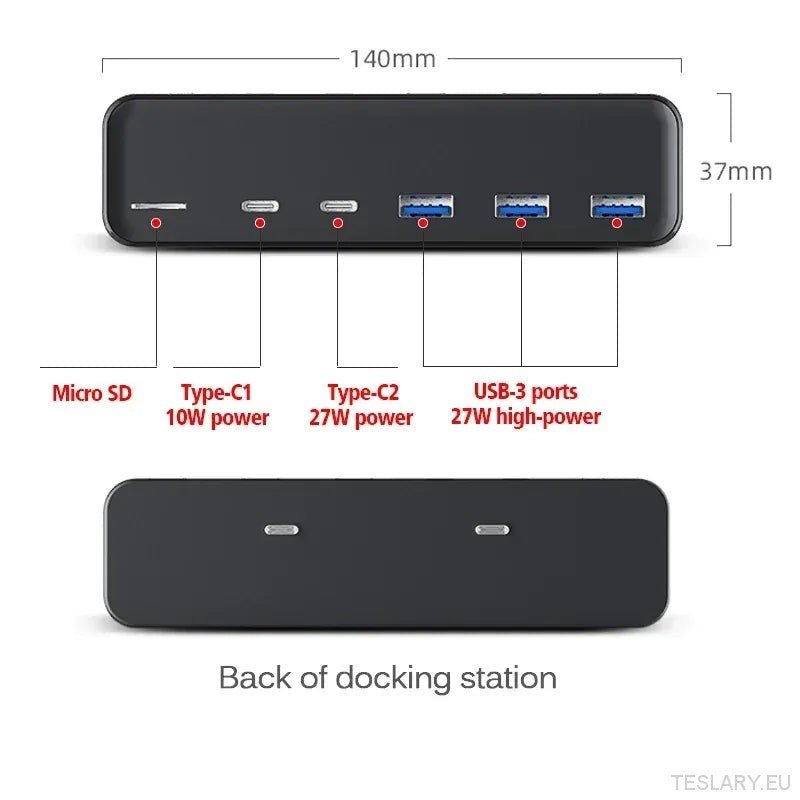 Tesla Model 3/Y USB Hub & Charger Dock - TESLARY Tesla Shop Accessories Europe Nederlands Dublin Cork Ireland Deutschland Espana Alicante France Italia