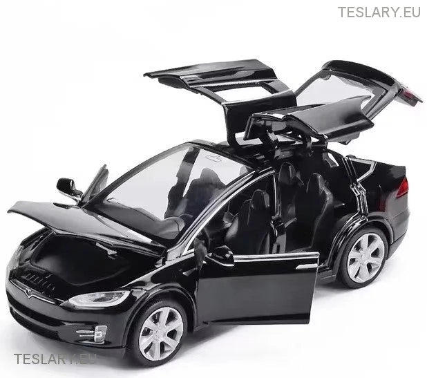Tesla -modelmodel x 1:32 Onofficiële versie zwart, rood of wit
