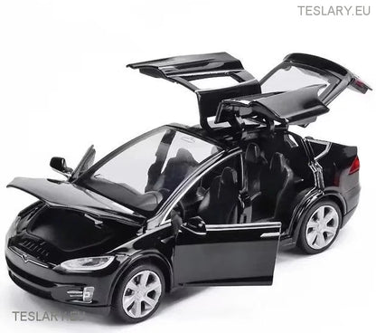 Tesla -modelmodel x 1:32 Onofficiële versie zwart, rood of wit