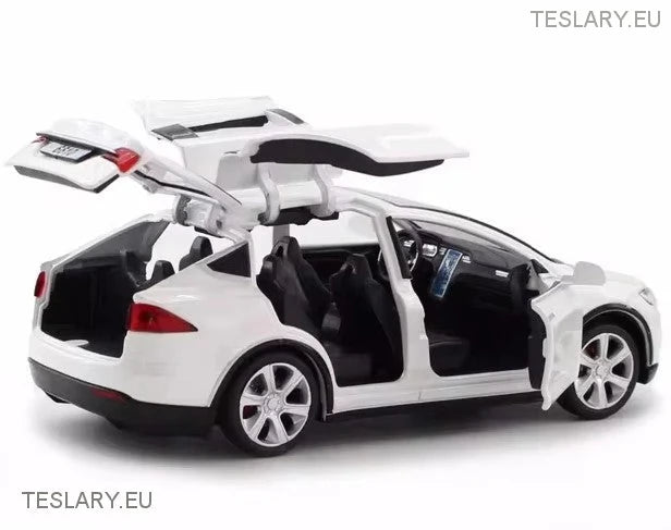 Tesla -modelmodel x 1:32 Onofficiële versie zwart, rood of wit
