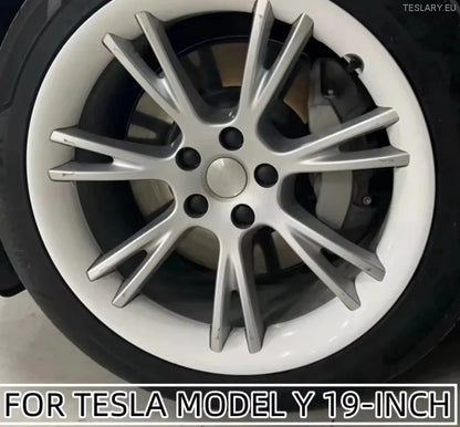 Tesla Model Y 19" Gemini hlífðarfelguhlífar (silfurlitaðar)