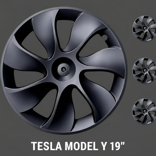 TESLA MODEL Y 19" UNIQUE S3 FULL COVER WHEEL COVERS MATTE BLACK " LIMITED EDITION " - TESLARY Tesla Shop Accessories Europe Nederlands Dublin Cork Ireland Deutschland Espana Alicante France Italia