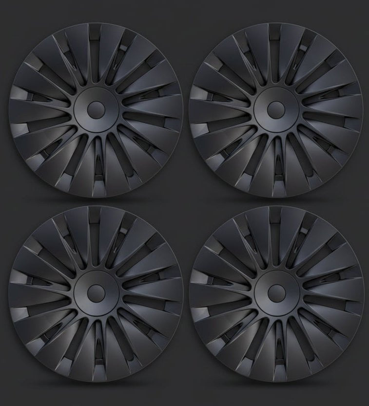 Tesla Model Y Juniper 19" Induction Style Wheel Covers Matte Black - TESLARY Tesla Shop Accessories Europe Nederlands Dublin Cork Ireland Deutschland Espana Alicante France Italia