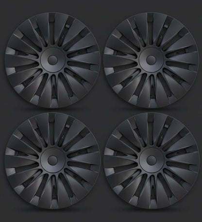 Tesla Model Y Juniper 19" Induction Style Wheel Covers Matte Black - TESLARY Tesla Shop Accessories Europe Nederlands Dublin Cork Ireland Deutschland Espana Alicante France Italia