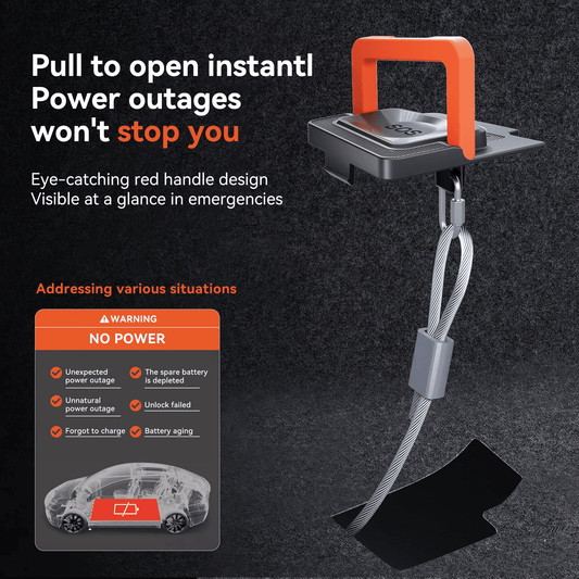 Tesla Model Y Juniper / Model 3 Highland - Rear Door Emergency Handle - Mechanical Unlock for Switch Pull Rope - TESLARY Tesla Shop Accessories Europe Nederlands Dublin Cork Ireland Deutschland Espana Alicante France Italia