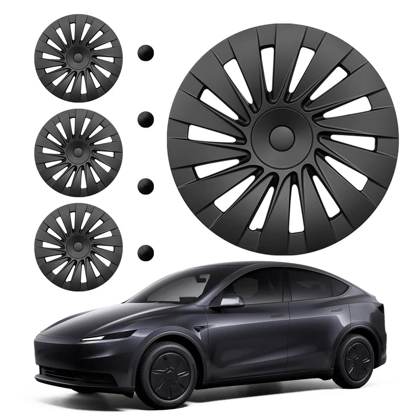Tesla Model Y Juniper Standard RWD 18" Premium Wheel Covers in Matte Black from Telsary.eu - TESLARY Buy Tesla Shop Accessories Europe Nederlands Dublin Cork Ireland Deutschland Espana Iceland Finland France Italia