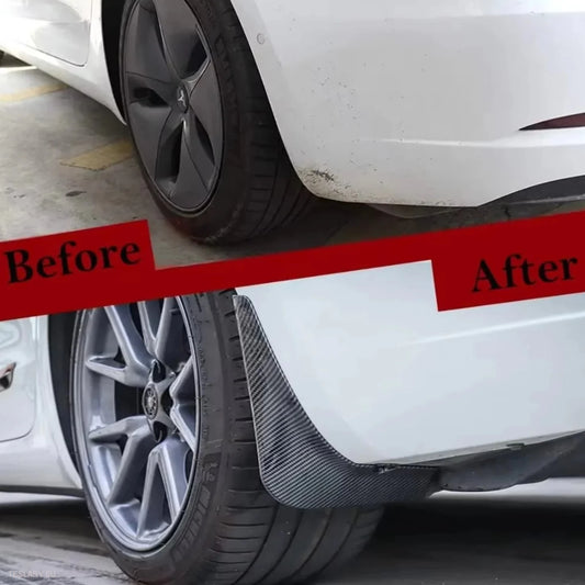 Tesla Model y Mud Flaps/Splash Guards TPU/Black Carbon eða White