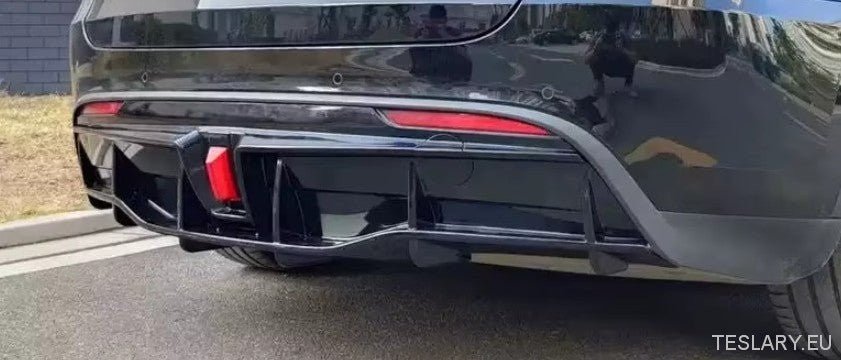 TESLA MODEL Y REAR BUMPER DIFFUSER ABS CUSTOM FIT - TESLARY Tesla Shop Accessories Europe Nederlands Dublin Cork Ireland Deutschland Espana Alicante France Italia