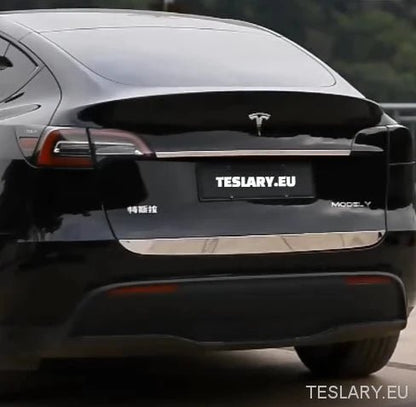Tesla Model Y Trunk Chrome Protective Strips - TESLARY Tesla Shop Accessories Europe Nederlands Ireland Deutschland Espana Alicante France Italia