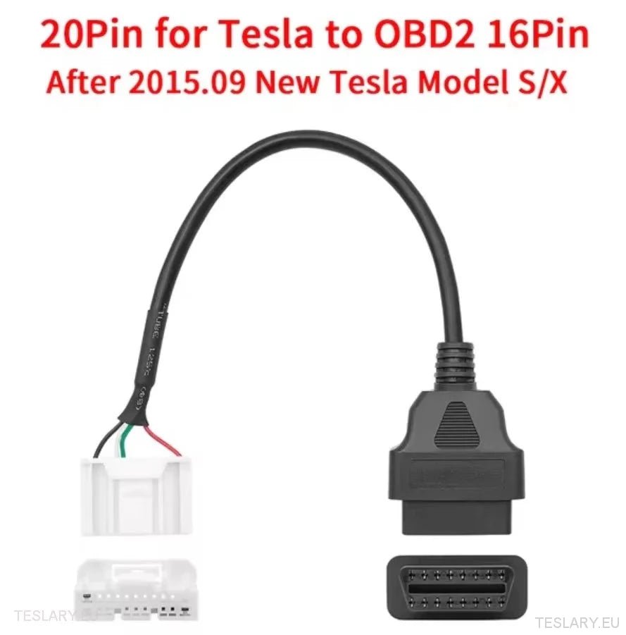 Tesla ODB2 Diagnostic Line Adapter Cables for Models S / X / 3 / Y - TESLARY Tesla Shop Accessories Europe Nederlands Ireland Deutschland Espana Alicante France Italia