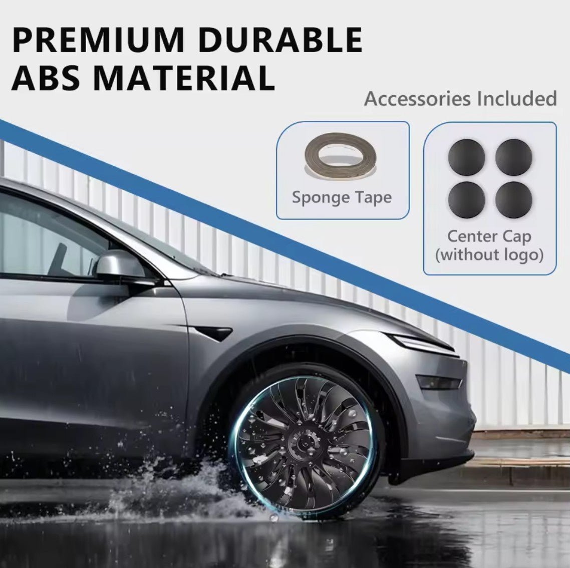 Teslary Model Y+ Juniper - 19" Durable ABS Full Wheel Cover Matte Black - TESLARY Buy Tesla Shop Accessories Europe Nederlands Dublin Cork Ireland Deutschland Espana Iceland Finland France Italia