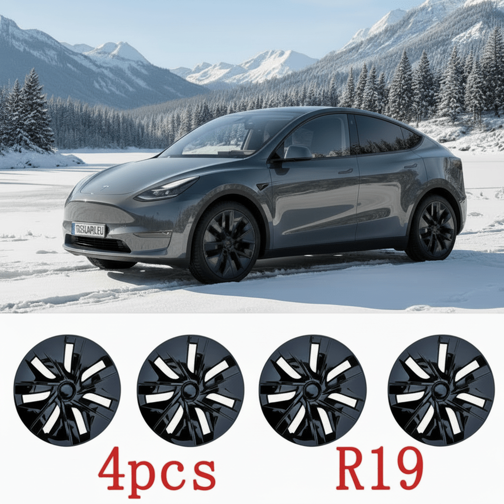 Teslary Twister Style Model Y Wheel Covers 19-inch Full Edge Protection Gloss Black 2022-2025 - TESLARY Buy Tesla Shop Accessories Europe Nederlands Dublin Cork Ireland Deutschland Espana Iceland Finland France Italia