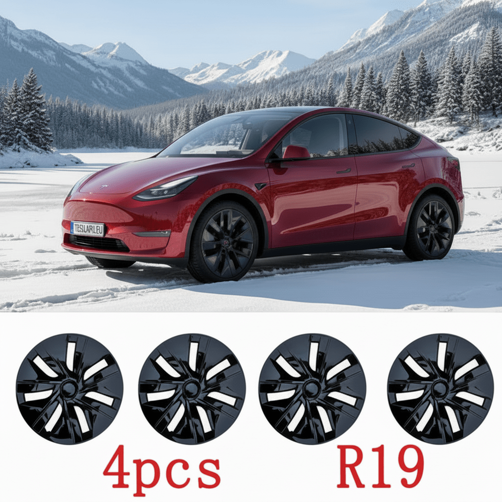 Teslary Twister Style Model Y Wheel Covers 19-inch Full Edge Protection Gloss Black 2022-2025 - TESLARY Buy Tesla Shop Accessories Europe Nederlands Dublin Cork Ireland Deutschland Espana Iceland Finland France Italia
