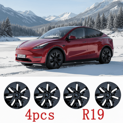 Teslary Twister Style Model Y Wheel Covers 19-inch Full Edge Protection Gloss Black 2022-2025 - TESLARY Buy Tesla Shop Accessories Europe Nederlands Dublin Cork Ireland Deutschland Espana Iceland Finland France Italia
