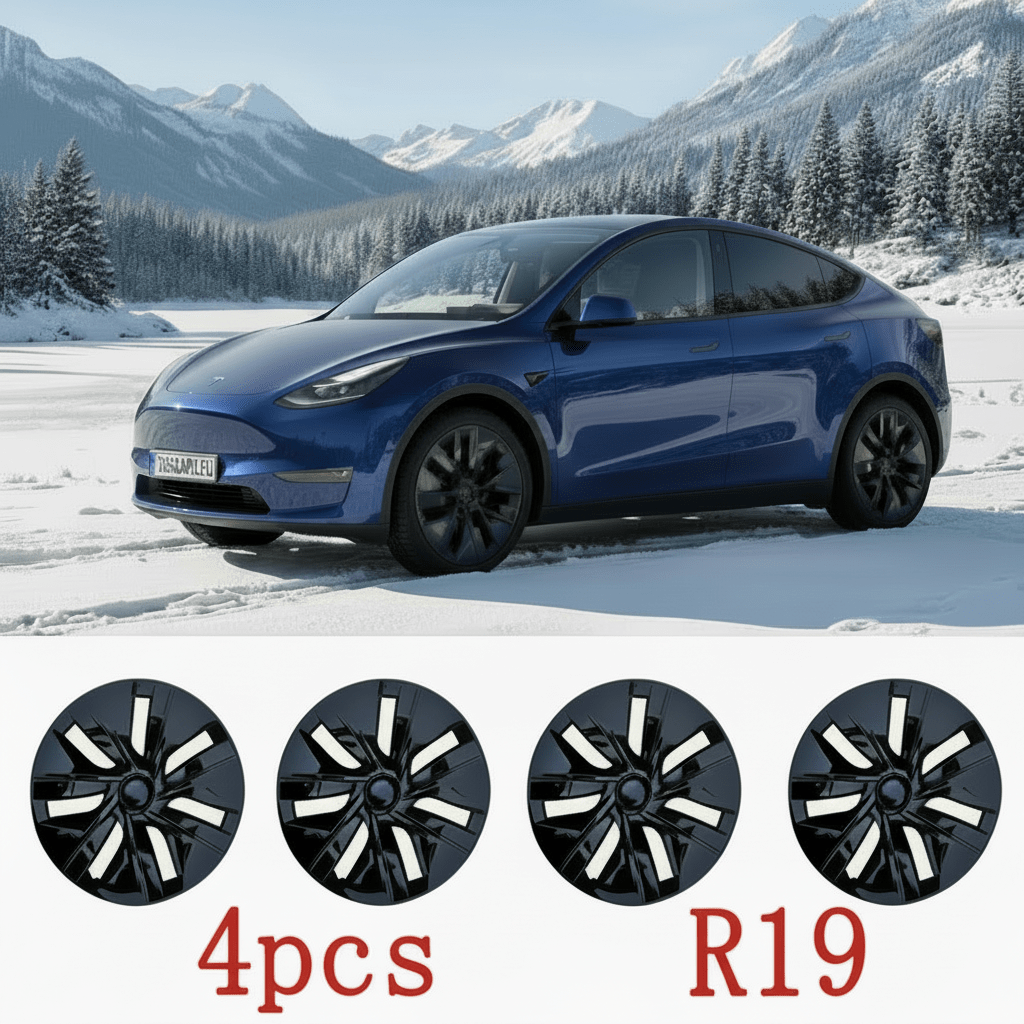 Teslary Twister Style Model Y Wheel Covers 19-inch Full Edge Protection Gloss Black 2022-2025 - TESLARY Buy Tesla Shop Accessories Europe Nederlands Dublin Cork Ireland Deutschland Espana Iceland Finland France Italia