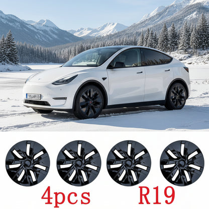 Teslary Twister Style Model Y Wheel Covers 19-inch Full Edge Protection Gloss Black 2022-2025 - TESLARY Buy Tesla Shop Accessories Europe Nederlands Dublin Cork Ireland Deutschland Espana Iceland Finland France Italia