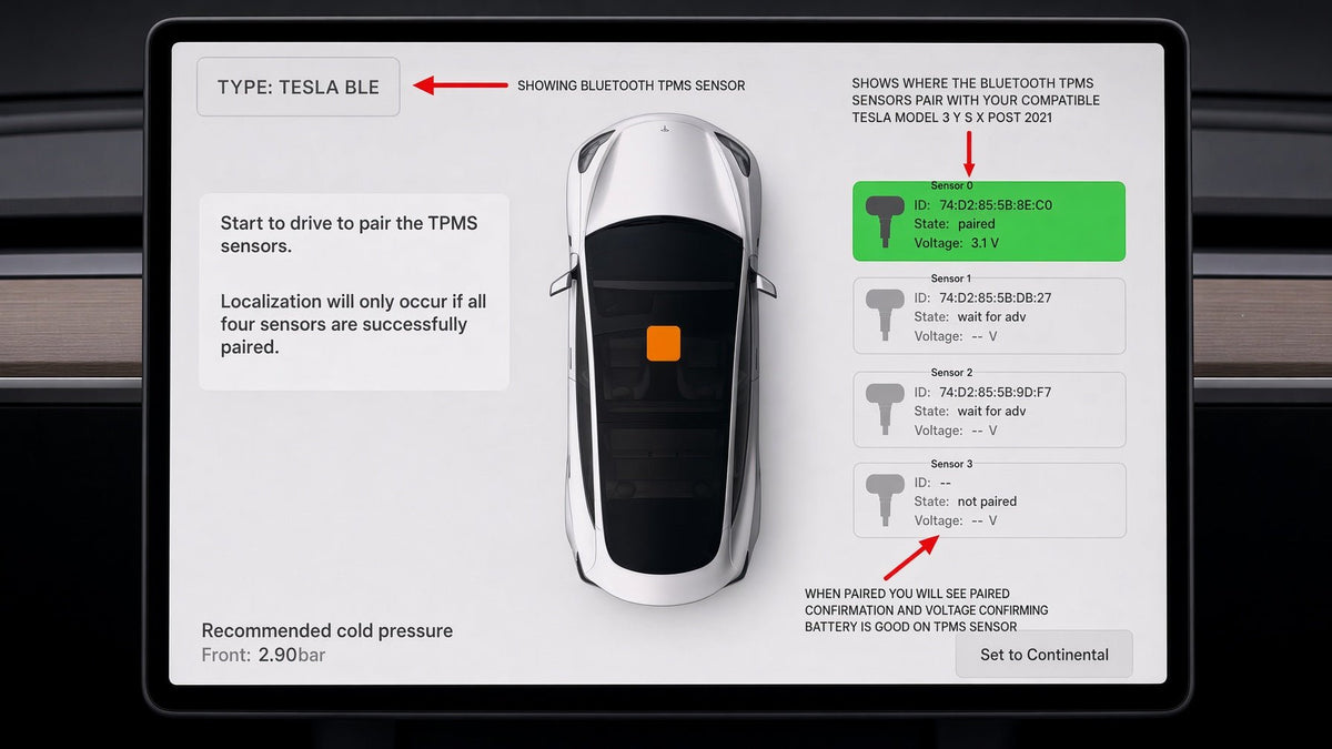 Tyre Pressure TPMS Sensors for Tesla Models 3 Y S X 2021 to 2026 , BUY 3 AND GET 1 FREE - TESLARY Buy Tesla Shop Accessories Europe Nederlands Dublin Cork Ireland Deutschland Espana Iceland Finland France Italia