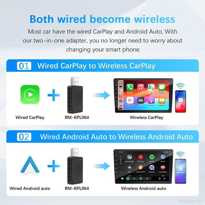 Universal Wireless CarPlay & Android Auto Adapter - TESLARY Tesla Shop Accessories Europe Nederlands Ireland Deutschland Espana Alicante France Italia