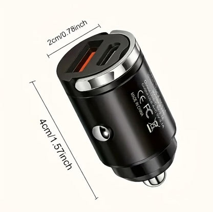USB-C 12 VOLT Charger Adapter 100W Dual Port Metal Car Charger Fast Easy Universal Tesla , Byd, VW ID , Kia , MG - TESLARY Tesla Shop Accessories Europe Nederlands Dublin Cork Ireland Deutschland Espana Alicante France Italia