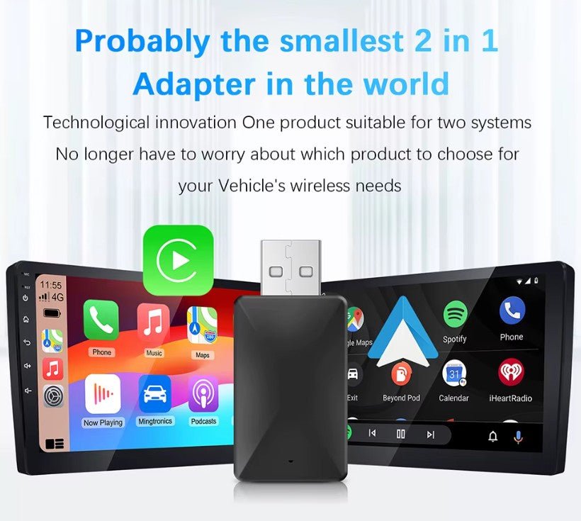 Wireless CarPlay Android Auto Smart Dongle for All Cars - TESLARY Tesla Shop Accessories Europe Nederlands Dublin Cork Ireland Deutschland Espana Alicante France Italia