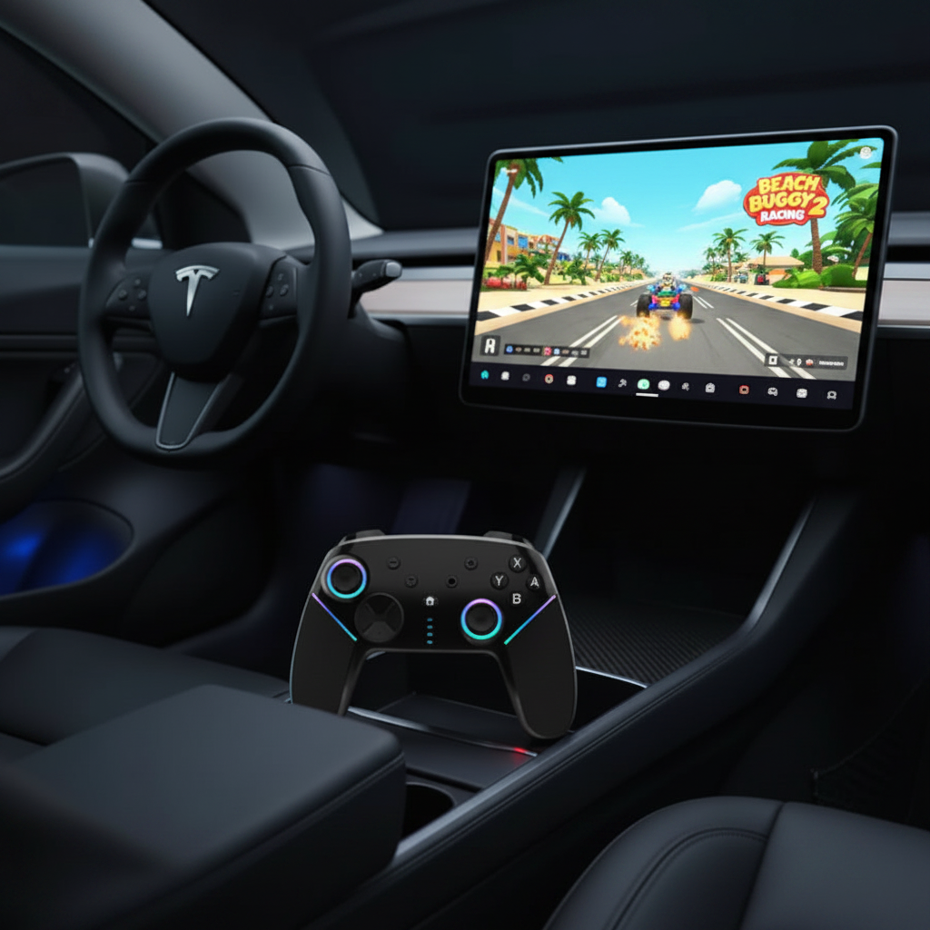 Wireless Gaming Controller Suitable for Tesla Model 3 , Model Y , Model 3 Highland or Model Y Juniper ( Rechargable )